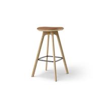 Pauline Tabouret de Bar H75 Chêne/Cuir Brandy