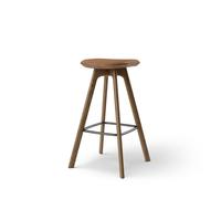 Pauline Tabouret de Bar H75 Chêne Fumé/Cuir Brandy