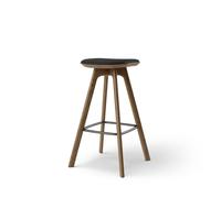 Pauline Tabouret de Bar H75 Chêne Fumé/Cuir Noir