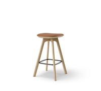 Pauline Tabouret H65 Chêne/Cuir Brandy