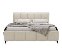Paulito - lit coffre - 140x200 cm - sommier inclus - en velours - Beige