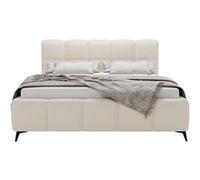 Paulito - lit coffre - 160x200 cm - sommier inclus - en tissu bouclette - Beige