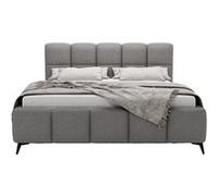 Paulito - lit coffre - 180x200 cm - sommier inclus - en tissu bouclette - Gris