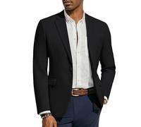 PaulJones Blazers décontractés pour homme - Léger et respirant - Avec un bouton - Veste de sport d'été, Noir , M