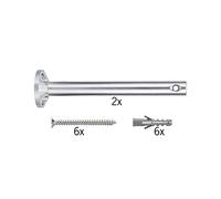 Paulmann 17806 Syst. câble access. câble renvoi d'angle/suspens° pr câble de tens° 1 paire 165 mm Chr. mat access. halogène 12V incl. douilles et vis