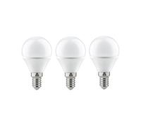 Paulmann 28427 Pack de 3 LED Ampoule Sphérique, 3x3,5W, E14, 230V, 2700K
