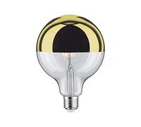 Paulmann 28678 Ampoule LED à Filament G125 6 W 2700 K Blanc Chaud Intensité Variable E27, Miroir de tête doré