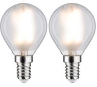 Paulmann 28728 Lampe LED sphérique 5 watts gradable Ampoule Dépolie, Blanc Éclairage synthétique Lumière 4000 K E14 (Lot de 2)