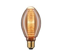 Paulmann 28828 Lampe LED InnerGlow à ampoule intérieure avec motif annulaire, 120 lm, 3, 6 watts, dimmable, éclairage doré vintage, verre, 1800 K, ampoules E27