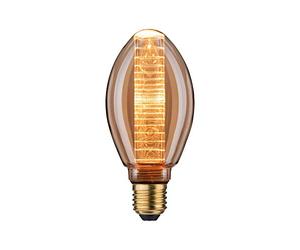 Paulmann 28828 Lampe LED InnerGlow à ampoule intérieure avec motif annulaire, 120 lm, 3, 6 watts, dimmable, éclairage doré vintage, verre, 1800 K, ampoules E27