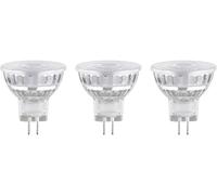 Paulmann Réflecteur LED GU4 28977 Standard 12 V Pack de 3 3x1,8W 3x184lm 35 mm Blanc chaud Argent