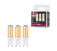 Paulmann 29045 Standard 230V LED culot à ergots G9 230V Pack de 3 3x4,6W 3x470lm Clair Verre 2700K - Ampoule Blanc chaud