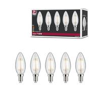 Paulmann 29094 Filament 230V LED Bougie E14 pack de 5 5x4,8W 5x470lm 35mm Clair Verre 2700K - Blanc chaud