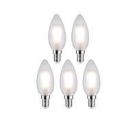 Paulmann 29095 Filament 230V LED Bougie E14 Pack de 5 5x4,8W 5x470lm 35mm dépoli Verre 2700K - Blanc chaud