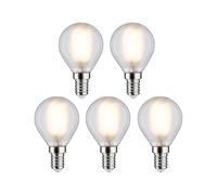 Paulmann 29097 Filament 230V LED sphérique E14 Pack de 5 5x4,8W 5x470lm 45mm dépoli Verre 2700K - Blanc chaud