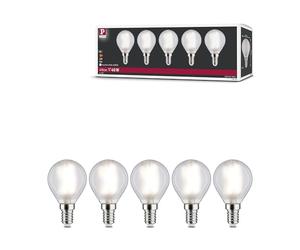 Paulmann 29098 Filament 230V LED sphérique E14 pack de 5 5x4,8W 5x470lm 45 mm Dépoli Verre 4000K