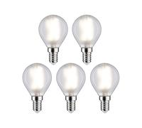 Paulmann 29098 Filament 230V LED sphérique E14 pack de 5 5x4,8W 5x470lm 45mm Dépoli Verre 4000K