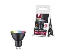 Paulmann 29148 Standard 230 V Smart Home Zigbee réflecteur LED GU10 350lm 4,8W RGBW+ gradable Noir mat ampoule