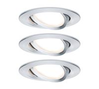 Paulmann 3 Spots Nova Coin Rond Inclinable, Alu aluminium