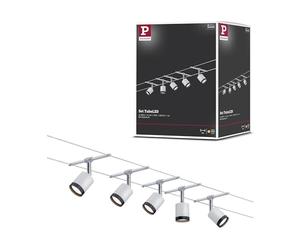 Paulmann 3981 Système de câbles TubeLED 5x4W, Blanc/Noir/Chrome, 230/12V, Synthétique 1000 x 16 x 13 cm