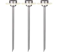Paulmann 4064161230566 Solarspieß Ufo LED Lampe de jardin solaire jeu de 3 0.2 W blanc chaud acier inoxydable, transparent(e)