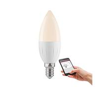 Paulmann 50055 Smart Home Zigbee Bougie LED Candela, 4,5W, E14, 230V, 2700K, Opale, dimmable