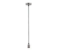 Paulmann 50322 Suspensions E27, 2m câble tissé, gris douille et baldaquin, Nickel brossé