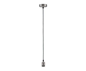 Paulmann 50322 Suspensions E27, 2m câble tissé, gris douille et baldaquin, Nickel brossé
