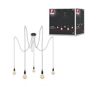 Paulmann Luminaire en suspension Ketil – E27 max. 5x60W gradable Silicone Métal Noir G