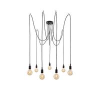 Paulmann 50390 luminaire en suspension Neordic Ketil 7 Flammes araignée max. 7x20 watts lampe suspendue Noir éclairage de plafond Silicone, Suspension Métal E27