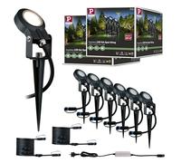 Paulmann 5217 Kit Plug & Shine Projecteur de jardin LED Sting Lot de 6 IP67 rondes 52 mm 3000K 6x6,4W 6x270lm 230/24V Anthracite Aluminium
