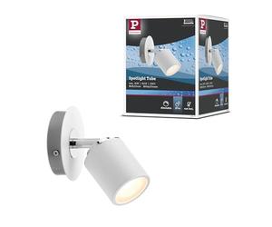 Paulmann 66717 Spots Tube, IP44, max. 1x10W, GU10, Blanc/Chrome, 230V, Métal