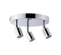 Paulmann 66747 Spots de plafond Carolina IP44 GU10 230V max. 3x10W gradable Chrome, Spot trois flammes
