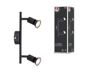 Paulmann 66756 projecteur Carolina 2 flammes max. 2x10 watts plafonnier Noir mat spot Métal GU10