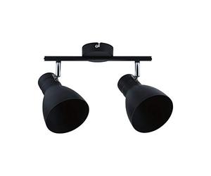 Paulmann 66760 Plafonnier à 2 spots Davy en métal E27 sans ampoule Noir 2 x 20 W