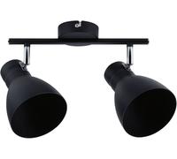 Paulmann Plafonnier Davy 66760 – 2 spots E27 métal, 2 x 20 W, sans ampoule, noir