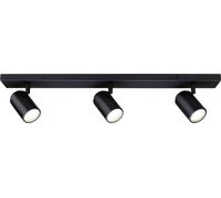 Paulmann Plafonnier Zyli 66777 – 3x10W GU10 IP44 gradable 230V Métal Noir mat