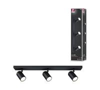 Sdb Spots Zyli Max3x10w Gu10 Gradable Métal Noir 230v Ip44