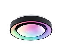 Paulmann Plafonnier LED 70544 Rainbow effet arc-en-ciel 22W dimmable RGBW 3000K Noir/Blanc