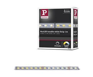 Paulmann 70566 LED Strips SmartHome MaxLED Tunable White strips incl. 1x6,2 watts gradable bande lumineuse Argent barre lumineuse plastique 3000 K