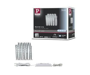 Paulmann 70586 Function MaxLED 1000 Kit de base LED bande 1,5m, 6500K lumiÃšre du jour 17W, 230/24V, 36VA, Argent