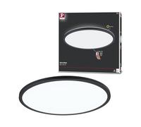 Paulmann 71013 Atria Shine Panneau LED rond à 3 niveaux de intensité 420 mm avec 1 x 22 W à intensité variable Blanc lumière du jour Noir 4000 K