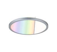 Paulmann 71018 Atria Shine Panneau LED rond 293 mm avec 1 ampoule 12 W à intensité variable RGBW Chromé mat Panneau lumineux en plastique