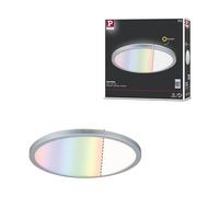 Paulmann Panneau LED Atria Shine 71018 rond 293 mm 12W RGBW à intensité variable chrome mat