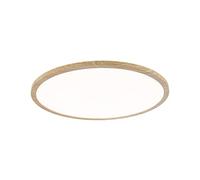 Paulmann 71029 panneau LED Atria Shine plafonnier + Backlight rond IP44 22W 2300lm 420mm Esthétique bois plastique 3000K - Blanc chaud luminaire bain