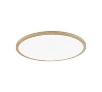Paulmann 71034 LED Panneau Atria Shine Plafonnier avec rétro-éclairage rond IP44 22W 2300lm 420 mm esthétique bois matière plastique 4000K Luminaire de salle de bain