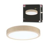 Paulmann 71054 panneau LED Cosara rond 15W IP44 1300lm 300mm plafonnier en Beige plastique/tissu 4000K luminaire de bain