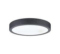 Paulmann 71055 panneau LED Cosara rond 15W IP44 1300lm 300mm plafonnier en Gris foncé plastique/tissu 4000K luminaire de bain