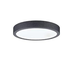 Paulmann 71055 panneau LED Cosara rond 15W IP44 1300lm 300mm plafonnier en Gris foncé plastique/tissu 4000K luminaire de bain