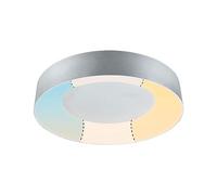 Paulmann 71095 Plafonnier LED Casca IP44 White Switch 2300lm 230V 25W Noir Rond gradable Métal, Plastique 3000 K, 23 W, Alu Mat